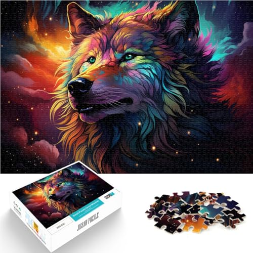 1000-teiliges Puzzle für Erwachsene, Grauer Wolf, Lernspiele, Heimdekorationspuzzle, tolles Geschenk für Spiele, 19,7 x 29,5 Zoll, von SYUNFEI