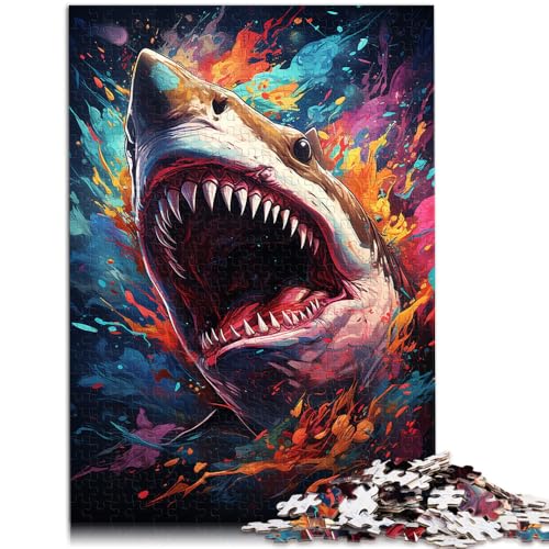 Puzzle für Erwachsene, 1000 Teile, Hai-Mythologie, Unmögliches Puzzle mit vollständig ineinander greifenden, zufällig geformten Teilen, 14,96 Zoll x 20,47 Zoll von SYUNFEI