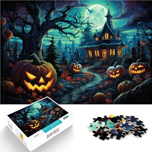 2000-teiliges Puzzle für Erwachsene, Halloween-Horrornacht, Cartoon-Puzzle, Eltern-Kind-Interaktion, 27,56 x 39,37 Zoll, für Teenager ab 14 Jahren von SYUNFEI