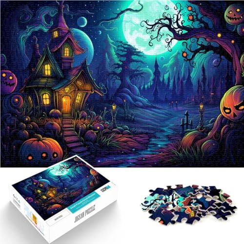 Puzzle für Erwachsene, 2000 Teile, Halloween-Horrornacht, als Puzzle-Geschenk, einzigartiges Herausforderungsspiel, 27,56 x 39,37 Zoll, für Jugendliche ab 14 Jahren von SYUNFEI