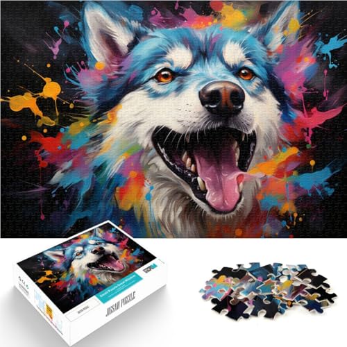 2000-teiliges Puzzle für Erwachsene, Husky-Malen, Lernpuzzle, Lernspiel für Geburtstag, Weihnachten, 27,56 x 39,37 Zoll 2000-teiliges Puzzle für Erwachsene, Husky-Malen, Lernpuzzle, Lernspiel für Geburtstag, Weihnachten, 27,56 x 39,37 Zoll von SYUNFEI