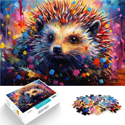 1000-teiliges Puzzle für Erwachsene, farbenfrohe Igelkunst, Lernspiele, Heimdekoration, Puzzle, tolles Geschenk, 26x38cm, für Teenager ab 14 Jahren 1000-teiliges Puzzle für Erwachsene, farbenfrohe Igelkunst, Lernspiele, Heimdekoration, Puzzle, tolles Geschenk, 26x38cm, für Teenager ab 14 Jahren von SYUNFEI