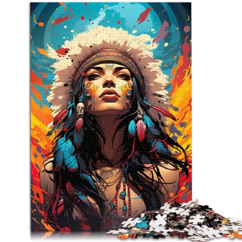 Puzzle für Erwachsene, Indianerin, 1000 Teile, Puzzle für Erwachsene und Kinder, 50 x 75 cm, Holzbrettpuzzle, Lernspiele für Erwachsene und Kinder Puzzle für Erwachsene, Indianerin, 1000 Teile, Puzzle für Erwachsene und Kinder, 50 x 75 cm, Holzbrettpuzzle, Lernspiele für Erwachsene und Kinder von SYUNFEI