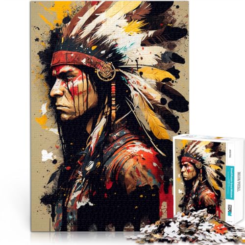 Puzzle für Erwachsene, 1000 Teile, Indianerkrieger, Lernspiele, Heimdekoration, Puzzle, Gedächtnisverbesserung, 10,27 x 14,96 Zoll Puzzle für Erwachsene, 1000 Teile, Indianerkrieger, Lernspiele, Heimdekoration, Puzzle, Gedächtnisverbesserung, 10,27 x 14,96 Zoll von SYUNFEI
