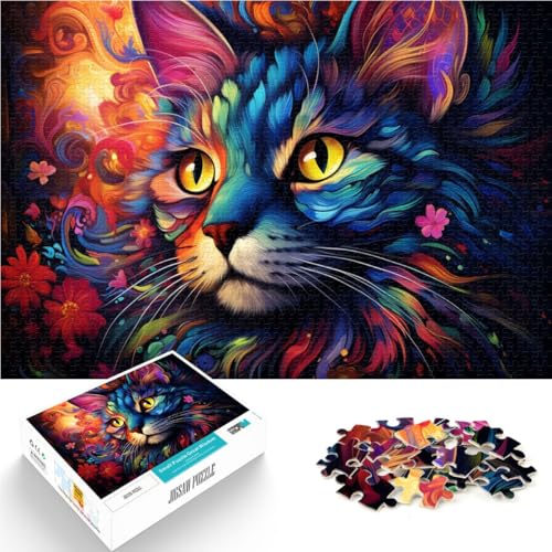 Puzzle für Erwachsene 1000 Teile Katzenspielzeug Lernspiele Stressabbauendes Lernspiel für Geburtstag, Weihnachten 19,7 Zoll x 29,5 Zoll von SYUNFEI
