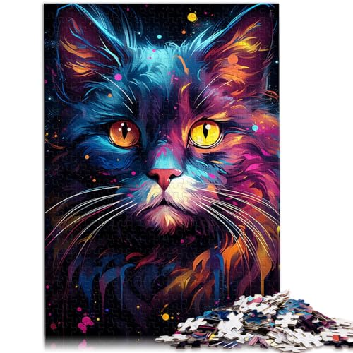 Puzzle für Erwachsene, 1000 Teile, Katze, Lernspielzeug, Familienspiele, 14,96 x 20,47 Zoll, Kunstwerk, geeignet für Jugendliche ab 14 Jahren von SYUNFEI