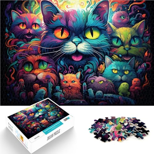 Puzzle für Erwachsene, 1000 Teile, Katzen-Denkspiel, Wanddekoration, einzigartige Geburtstags, 38x52cm, für 14-Jährige Puzzle für Erwachsene, 1000 Teile, Katzen-Denkspiel, Wanddekoration, einzigartige Geburtstags, 38x52cm, für 14-Jährige von SYUNFEI
