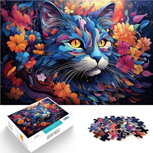 Puzzle 1000 Teile für Erwachsene, Katzenpuzzle, praktisches Spiel, ganze Familie, 50 x 75 cm, für Teenager ab 14 Jahren von SYUNFEI