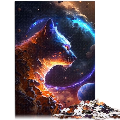 Puzzle für Erwachsene, 1000 Teile, Katzengott des Universums, schwierig und herausfordernd, Wichtelgeschenke,50x75cm, für Teenager ab 14 Jahren von SYUNFEI