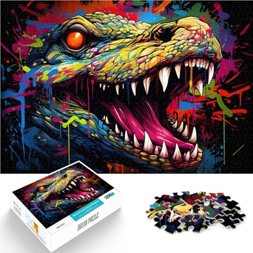 1000-teiliges Puzzle für Erwachsene, buntes Krokodil-Puzzlespiel, Wanddekoration, einzigartige Geburtstags, 50 x 75 cm von SYUNFEI