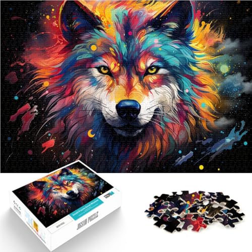 Puzzle 2000 Teile für Erwachsene, Kunst, Aquarell, Wolf, Lernspiel, Herausforderungsspielzeug, einzigartiges Herausforderungsspiel, 70 x 100 cm, von SYUNFEI