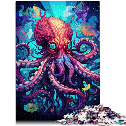 Puzzle für Erwachsene, 1000 Teile, Kunstgemälde eines Oktopus, Lernspielzeug, Familienspiele, Kunstwerk, Geschenk, 14,96 x 20,47 Zoll, für 14-Jährige von SYUNFEI