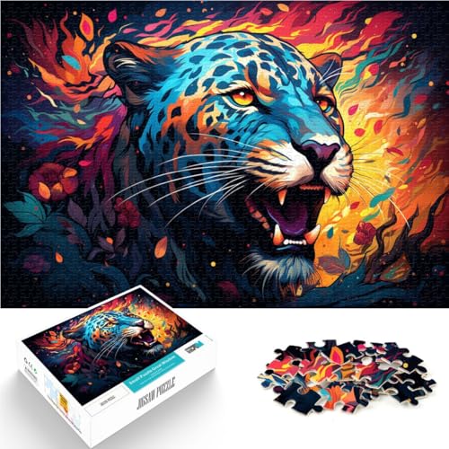 Puzzle mit 2000 Teilen für Erwachsene, farbenfrohe Leopardenkunst, entspannendes, intellektuelles Lernspielzeug, tolles Geschenk, 70 x 100 cm, von SYUNFEI
