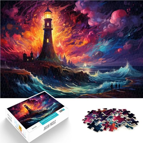 Puzzle für Erwachsene, 1000 Teile, Leuchtturm am Meer, Lernspiele, Heimdekoration, Puzzle, lustiges Geschenk, 14,96 x 20,47 Zoll von SYUNFEI