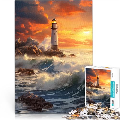 2000-teiliges Puzzle für Erwachsene, Leuchtturm-Surf, Lernspiele für Zuhause, DIY-Spielzeug, tolle Geschenke und Spielzeuge, 27,56 x 39,37 Zoll, für Teenager ab 14 Jahren von SYUNFEI