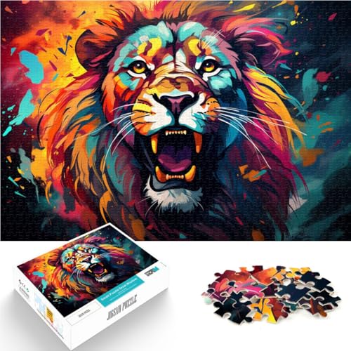Puzzle 1000 Teile für Erwachsene Löwe Denksportspiel Familienspiel Stressabbau Schwieriges Herausforderungspuzzle 10,27 Zoll x 14,96 Zoll für Teenager ab 14 Jahren von SYUNFEI