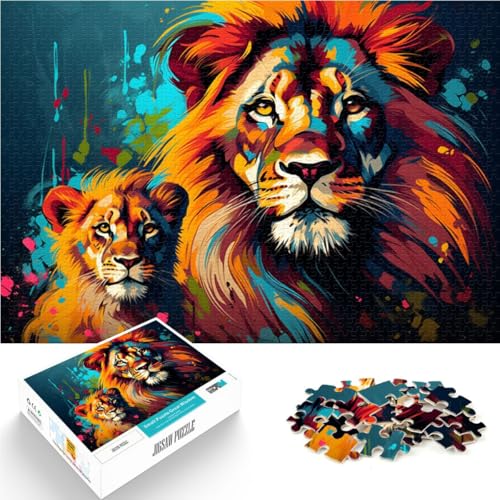 Puzzle für Erwachsene, 2000 Teile, Bunte Löwenfamilie, anspruchsvolles Spiel, Lernspiel für Geburtstag, Weihnachten, 27,56 x 39,37 Zoll Puzzle für Erwachsene, 2000 Teile, Bunte Löwenfamilie, anspruchsvolles Spiel, Lernspiel für Geburtstag, Weihnachten, 27,56 x 39,37 Zoll von SYUNFEI