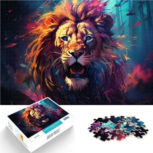 Puzzle für Erwachsene, 1000 Teile, farbenfrohes Löwenkunst-Spielzeug, Denkspiel, Lernspiel für Geburtstag, Weihnachten,38x52cm, für 14-Jährige von SYUNFEI