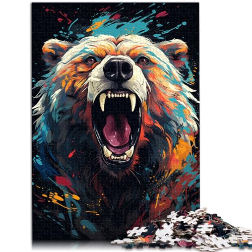 Puzzle für Erwachsene, 1000 Teile, Malbär, DIY-Puzzle-Spielzeug, Herausforderung für die Gehirnintelligenz, süchtig machendes Spielzeug,38x52cm, von SYUNFEI