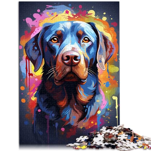 2000-teiliges Puzzle für Erwachsene, farbiges Labrador Retriever-Denkspiel, tolles Geschenk für Spiele, 27,56 x 39,37 Zoll, für Teenager ab 14 Jahren von SYUNFEI