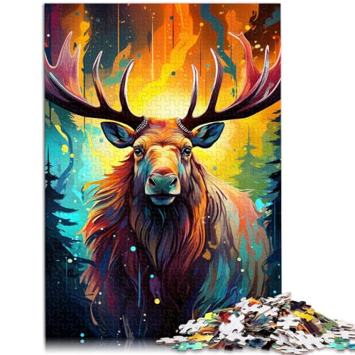 Puzzle für Erwachsene, 1000 Teile, Malen, Farbe, Elch, Spielzeug, Denkspiel, ganze Familie, 50 x 75 cm, für Teenager ab 14 Jahren von SYUNFEI