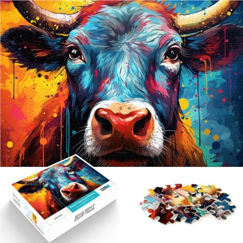 Puzzle für Erwachsene, 1000 Teile, Kuhkunst, Lernpuzzle, Weihnachtswunschliste mit Weihnachtsmann,50x75cm, für Teenager ab 14 Jahren von SYUNFEI