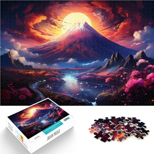 Puzzle mit 1000 Teilen für Erwachsene, farbenfrohes Denkspiel zum Thema Fuji mit passendem Poster und Quizblatt, 50 x 75 cm, geeignet für Kinder und Jugendliche ab 14 Jahren von SYUNFEI