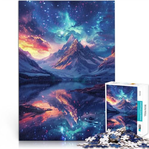 Puzzle 2000 Teile für Erwachsene Mountain Aurora Puzzle Lernspiele Weihnachtswunschliste mit Weihnachtsmann 27,56 Zoll x 39,37 Zoll für Jugendliche ab 14 Jahren von SYUNFEI