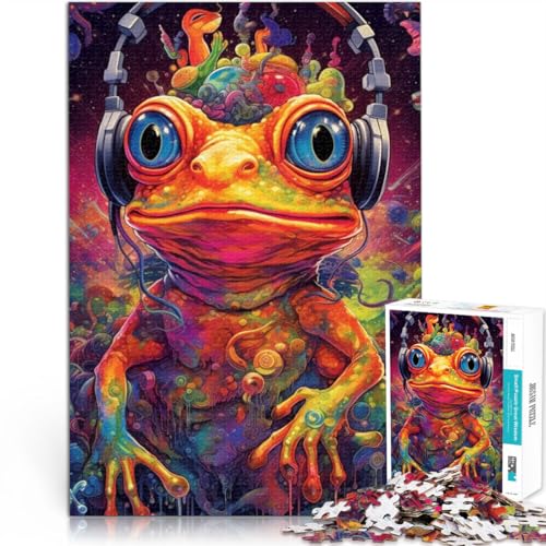 Puzzle 1000 Teile für Erwachsene, Psychedelische Musik, Frosch-Puzzle, Geschenk zum Stressabbau, 50 x 75 cm, für Teenager ab 14 Jahren von SYUNFEI