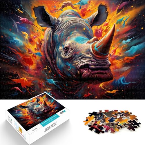 Puzzle 1000 Teile für Erwachsene, Nashorn, Lernspiel, Herausforderung, Spielzeug, Wanddekoration, einzigartige Geburtstags, 50 x 75 cm Puzzle 1000 Teile für Erwachsene, Nashorn, Lernspiel, Herausforderung, Spielzeug, Wanddekoration, einzigartige Geburtstags, 50 x 75 cm von SYUNFEI