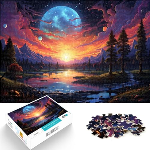 2000-teiliges Puzzle für Erwachsene, farbenfrohe Neonlandschaft, Cartoon-Puzzle. Trainieren Sie Ihr Gehirn und Ihre Hände, 70 x 100 cm, für Teenager ab 14 Jahren von SYUNFEI