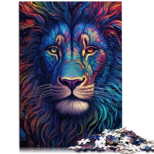 Puzzle 1000 Teile für Erwachsene, Neon-Löwe, Nahaufnahme, Lernspielzeug, Stressabbau, schwierige Herausforderung, 14,96 x 20,47 Zoll von SYUNFEI