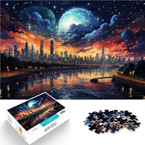 Puzzle 1000 Teile für Erwachsene Neon Technology City Denkspiel Lernspiel für Geburtstag, Weihnachten38x52cm für Teenager ab 14 Jahren von SYUNFEI