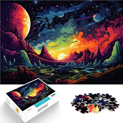 Puzzle für Erwachsene, 2000 Teile, farbenfrohes Neon-Landschafts-Puzzlespiel, Stressabbau, Urlaub zu Hause, Zeit totschlagen, 70 x 100 cm, für Teenager ab 14 Jahren von SYUNFEI