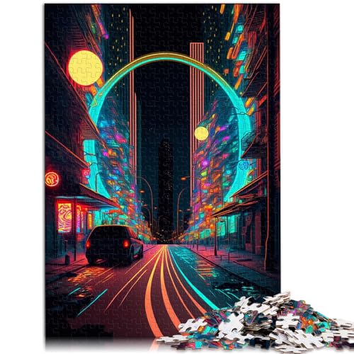 Puzzle 2000 Teile für Erwachsene Neonlicht-Straßenpuzzle als Geschenk, Lernspiel zum Geburtstag, Weihnachten, 27,56 Zoll x 39,37 Zoll von SYUNFEI