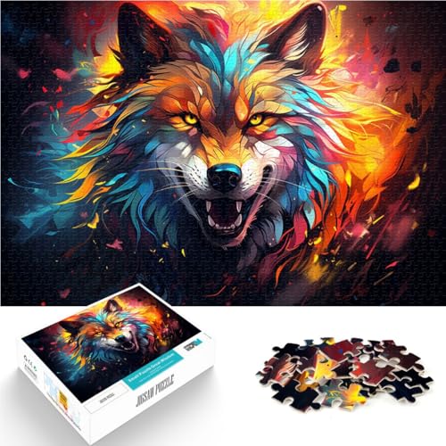 Puzzle für Erwachsene, 1000 Teile, bunter Neonwolf, Spielzeug, Lernspiele, Stressabbau, Stärkung der Liebe zwischen Paaren, 50 x 75 cm Puzzle für Erwachsene, 1000 Teile, bunter Neonwolf, Spielzeug, Lernspiele, Stressabbau, Stärkung der Liebe zwischen Paaren, 50 x 75 cm von SYUNFEI