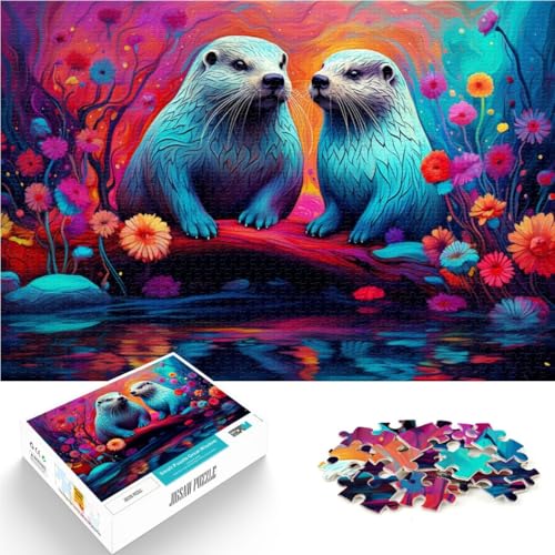 1000-teiliges Puzzle für Erwachsene, farbenfrohes Otter-Lernspiel, Herausforderungsspielzeug, Lernspiel für Geburtstag, Weihnachten, 50 x 75 cm, für 14-Jährige von SYUNFEI