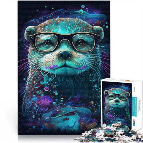 Puzzle für Erwachsene, 1000 Teile, Otter trägt eine Brille, Heimdekoration, Puzzle-Spielzeug, tolle Geschenke und Spielzeuge,38x52cm, für Teenager ab 14 Jahren Puzzle für Erwachsene, 1000 Teile, Otter trägt eine Brille, Heimdekoration, Puzzle-Spielzeug, tolle Geschenke und Spielzeuge,38x52cm, für Teenager ab 14 Jahren von SYUNFEI