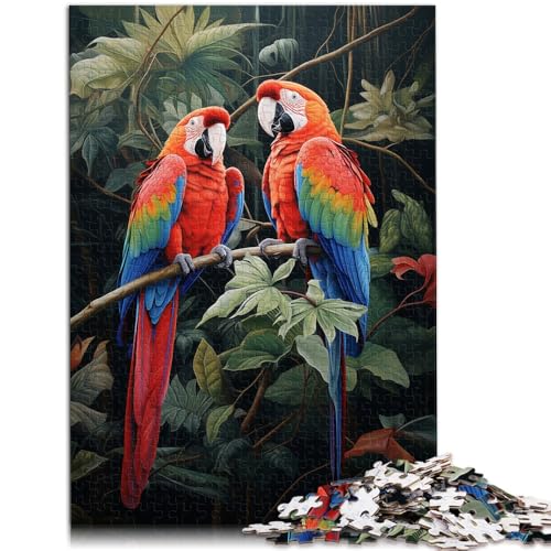 Puzzle für Erwachsene, 1000 Teile, Papageien-Dschungel, Lernspiel, Herausforderungsspielzeug, 38x52cm, geeignet für Jugendliche ab 14 Jahren von SYUNFEI
