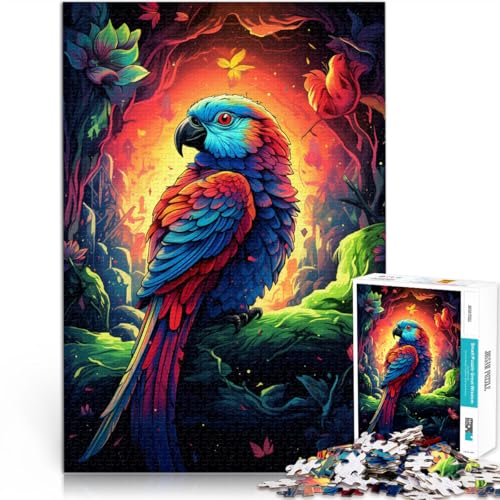 Puzzle für Erwachsene, 1000 Teile, Papageien-Weltraum, schwieriges Puzzle mit vollständig ineinander greifenden, zufällig geformten Teilen, 14,96 Zoll x 20,47 Zoll von SYUNFEI
