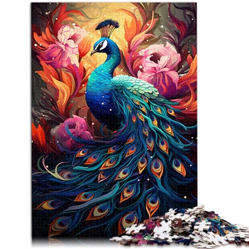 1000-teiliges Puzzle für Erwachsene, Pfau, Denksport-Puzzle mit vollständig ineinander greifenden, zufällig geformten Teilen, 50 x 75 cm, für 14-Jährige von SYUNFEI