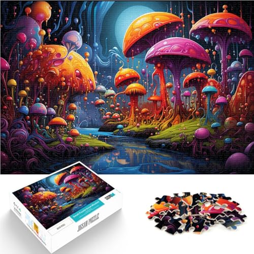 1000-teiliges Puzzle für Erwachsene, Pilze nach dem Regen, Puzzle, Lernspiele, Lernspiel für Geburtstag, Weihnachten, 14,96 x 20,47 Zoll von SYUNFEI