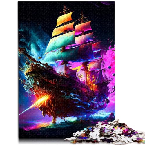 Puzzle für Erwachsene, 1000 Teile, Piratenschiff, buntes Spielzeug, Lernspiele, Stressabbau, Geschenke für Freunde und Familie, 50 x 75 cm Puzzle für Erwachsene, 1000 Teile, Piratenschiff, buntes Spielzeug, Lernspiele, Stressabbau, Geschenke für Freunde und Familie, 50 x 75 cm von SYUNFEI