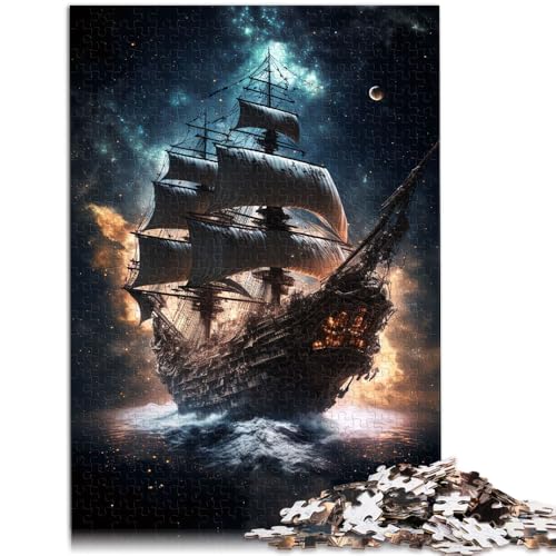 Puzzle 1000 Teile für Erwachsene Piratenschiff Weltraum Denkspiel Wanddekoration Einzigartige Geburtstags 14,96 Zoll x 20,47 Zoll von SYUNFEI