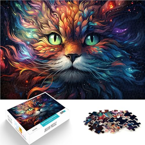 Puzzle für Erwachsene, 1000 Teile, farbenfrohe Planetenkatze, Spielzeug, Lernspiele, Stressabbau, Verbesserung des Gedächtnisses, 50 x 75 cm, von SYUNFEI