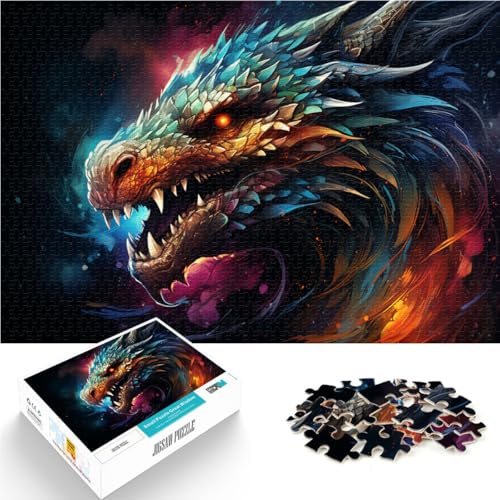 Puzzle für Erwachsene, Planet Drache, 1000 Teile, Puzzle für Erwachsene, 50 x 75 cm, Holzbrett-Puzzles für Erwachsene und Kinder ab 14 Jahren, Puzzles für Erwachsene, Geschenke von SYUNFEI