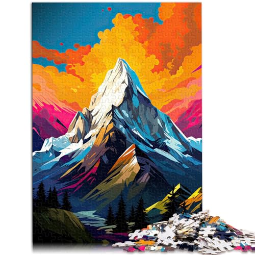 Puzzle für Erwachsene, 1000 Teile, Pop-Art-Berge, das Puzzle mit vollständig ineinander greifenden, zufällig geformten Teilen,38x52cm von SYUNFEI