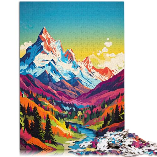 Puzzle 1000 Teile für Erwachsene, Pop-Art-Berge, Lernpuzzle, anspruchsvolles Puzzlespiel und Familienspiel, 10,27 Zoll x 14,96 Zoll von SYUNFEI