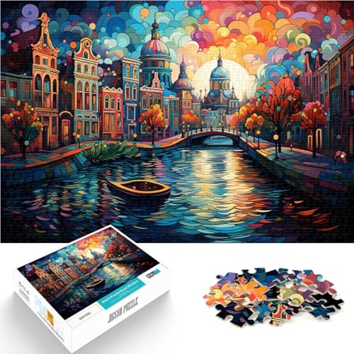 Puzzle für Erwachsene, 1000 Teile, Amsterdamer Grachtenviertel, Puzzle für Lernspiele, Herausforderungsspielzeug, EIN Kunstwerk, 26x38cm Puzzle für Erwachsene, 1000 Teile, Amsterdamer Grachtenviertel, Puzzle für Lernspiele, Herausforderungsspielzeug, EIN Kunstwerk, 26x38cm von SYUNFEI