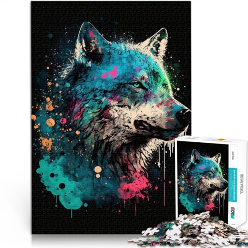 Puzzle für Erwachsene, 1000 Teile, Wolf, Denkspiel, Familienspiel, Stressabbau, schwieriges Herausforderungspuzzle, 14,96 x 20,47 Zoll Puzzle für Erwachsene, 1000 Teile, Wolf, Denkspiel, Familienspiel, Stressabbau, schwieriges Herausforderungspuzzle, 14,96 x 20,47 Zoll von SYUNFEI